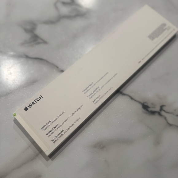 New, unopened Apple Watch Sport Band - Graphite Stainless Steel Pin 42mm M/L - Picture 4 of 4